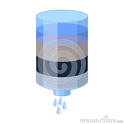 Water filter cartridge icon in cartoon style isolated on white background. Vector Illustration
