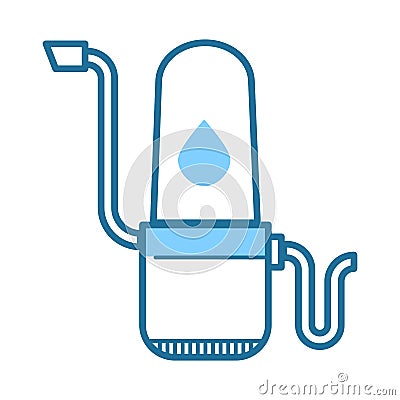 Filtering water in house plumbing, filtration and purification isolated icon Vector Illustration