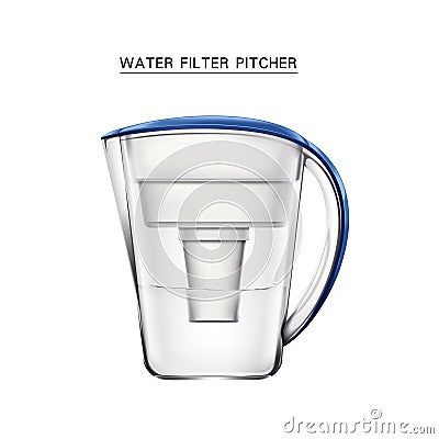 Water filter pitcher Cartoon Illustration