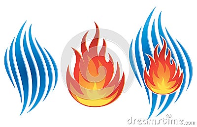 Water Fire Logo Vector Illustration