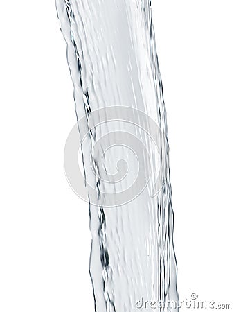 Water flow on an isolated white background Stock Photo