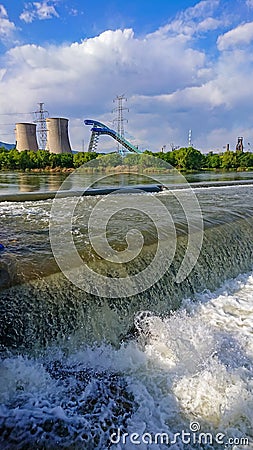 Water flow of yongding river Stock Photo