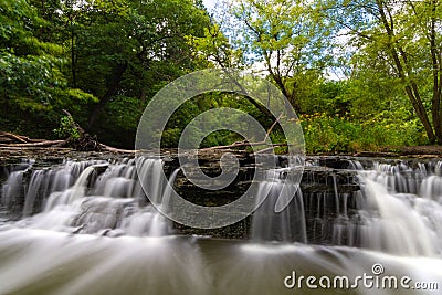 Cascade in Waterfall Glen Stock Photo