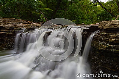 Cascade in Waterfall Glen Stock Photo