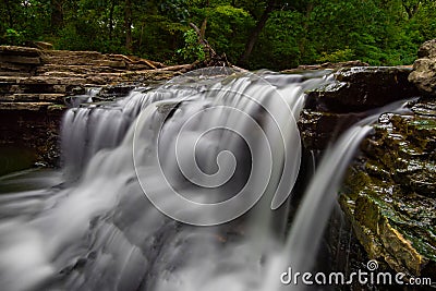 Cascade in Waterfall Glen Stock Photo