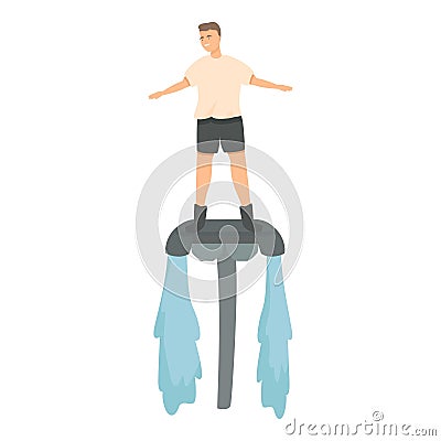 Water flyboard icon cartoon vector. Summer sport Vector Illustration