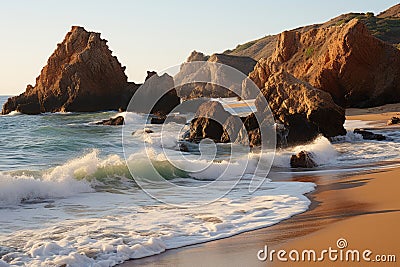 the water is foamy Stock Photo