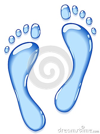 Water footprint. Vector Illustration