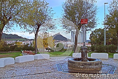 Plata fountain in the town of Alconchel, Badajoz, Spain. Editorial Stock Photo