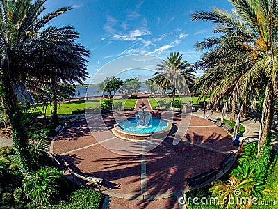 Water Fountain Park in St.Marys, Georgia Stock Photo