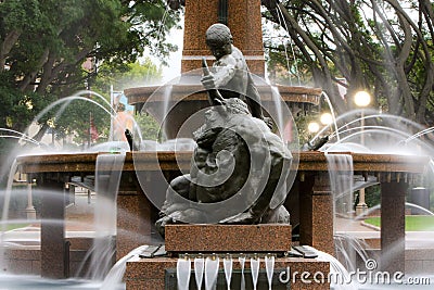 Water Fountain, Hyde Park, Sydney, Australia. Stock Photo
