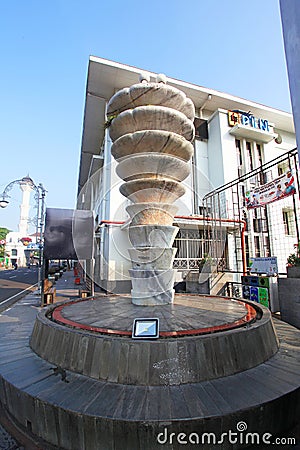 Water fountain on Jalan Asia Afrika in Bandung, Indonesia Editorial Stock Photo