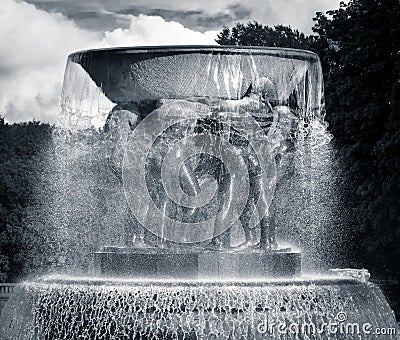 Water fountain - The Vigeland Park, Oslo, Norway Editorial Stock Photo
