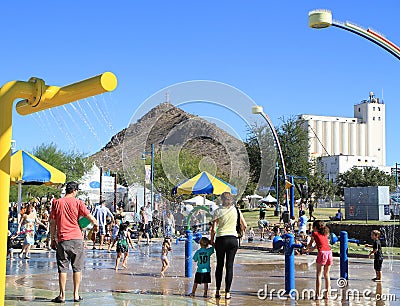 Arizona/Tempe: Water Playground For Children Editorial Stock Photo