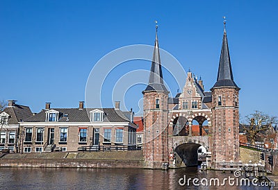 Water gate in the historical city Sneek Stock Photo