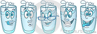 Water Glass. Beverage Drink concept Vector Illustration