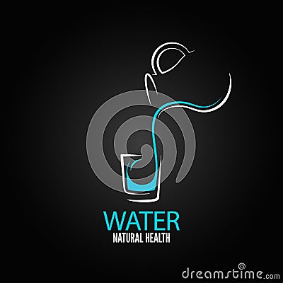 Water glass bottle design menu background Vector Illustration