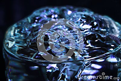 Water in a glass close, cold color Stock Photo