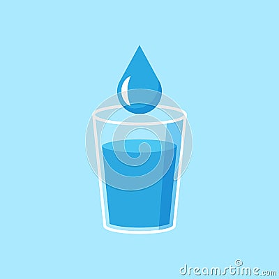 Water glass icon in flat style. Soda glass vector illustration o Vector Illustration