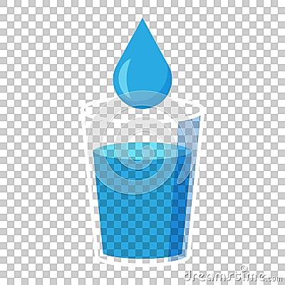 Water glass icon in flat style. Soda glass vector illustration o Vector Illustration