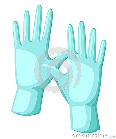 Water gloves cartoon illustration surgery glove medical protective Cartoon Illustration