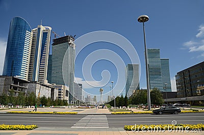 Water Green Boulevard in Astana. Kazakhstan Stock Photo