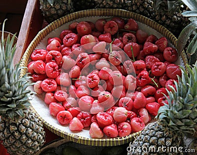 Water Guava in a basket. Stock Photo