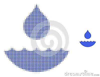 Water Halftone Dot Icon Vector Illustration