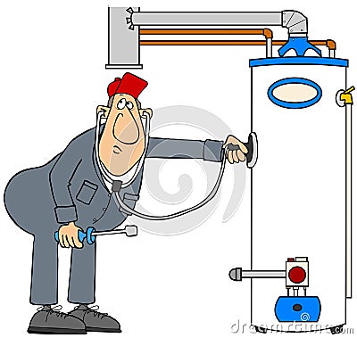 Water heater doctor Stock Photo