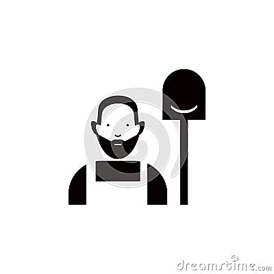 Water heater with shovel icon. Element of farm for mobile concept and web apps. Icon for website design and development, app devel Vector Illustration