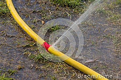 Water hose has sprung Stock Photo