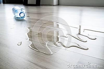 Water On House Floor Surface Stock Photo