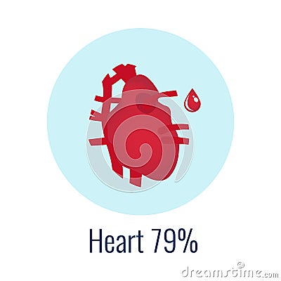 Water In Human Organ Icon Vector Illustration