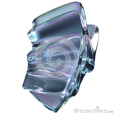 Water, Ice, Crystal Objects Cool Mysterious Isolated Elegant Modern 3D Rendering Abstract Background Cartoon Illustration