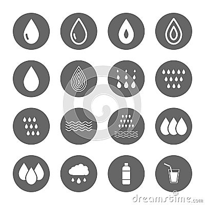 Water icons set Vector Illustration