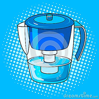 Water jug filter pop art vector illustration Vector Illustration