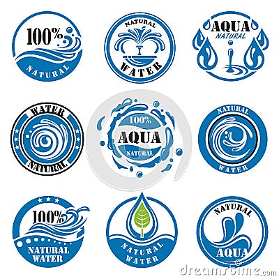Water labels Vector Illustration