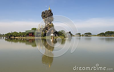 Water Lake Monastry Stock Photo