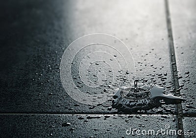 Water Leak, Waterproof Tile Flooring Stock Photo