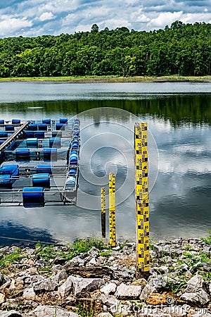 Water level pole Stock Photo