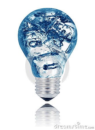 water light bulb on white background Stock Photo