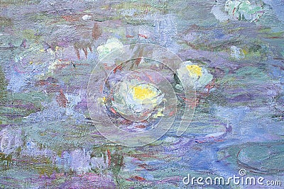 Water-Lilies close-up brushstrokes by Claude Monet Stock Photo