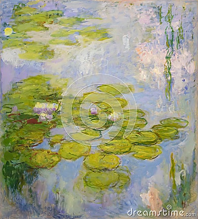 Water lilies, Nympheas, Claude Monet Editorial Stock Photo