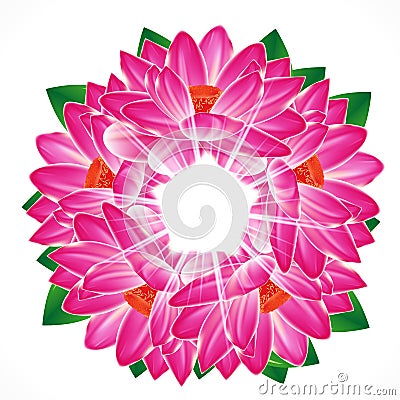 Water lily flower background Vector Illustration