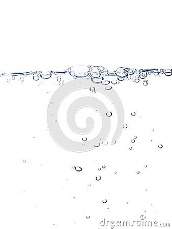 Water line with bubbles Stock Photo