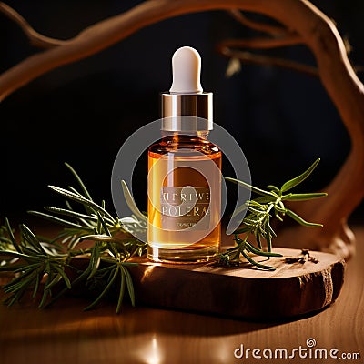 Product luxury water liquid fragrance beauty white object transparent essence perfume mock-up bottle Stock Photo