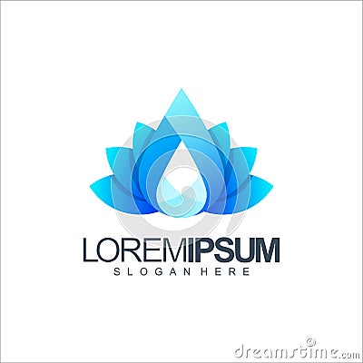 Water lotus logo design vector illustration Cartoon Illustration