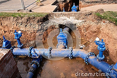 Water Main Replacement Stock Photo