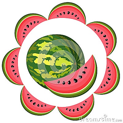 Water-melon segment Vector Illustration