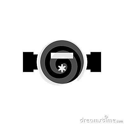 Water meter glyph icon and plumbing equipment Vector Illustration